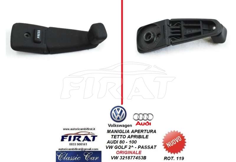 MANIGLIA APERTURA TETTO VW GOLF 2^ - PASSAT (321877453B)